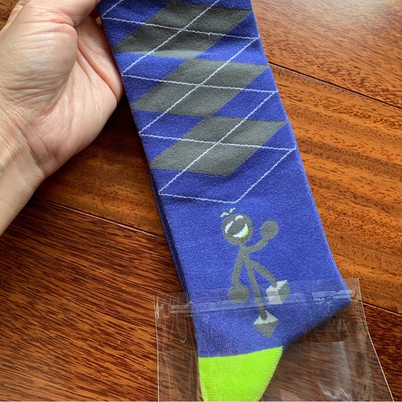 NEW Unisex Calf/Over the Calf Robot Cotton Socks, Green, Blue, and Grey Colors - Picture 2 of 6